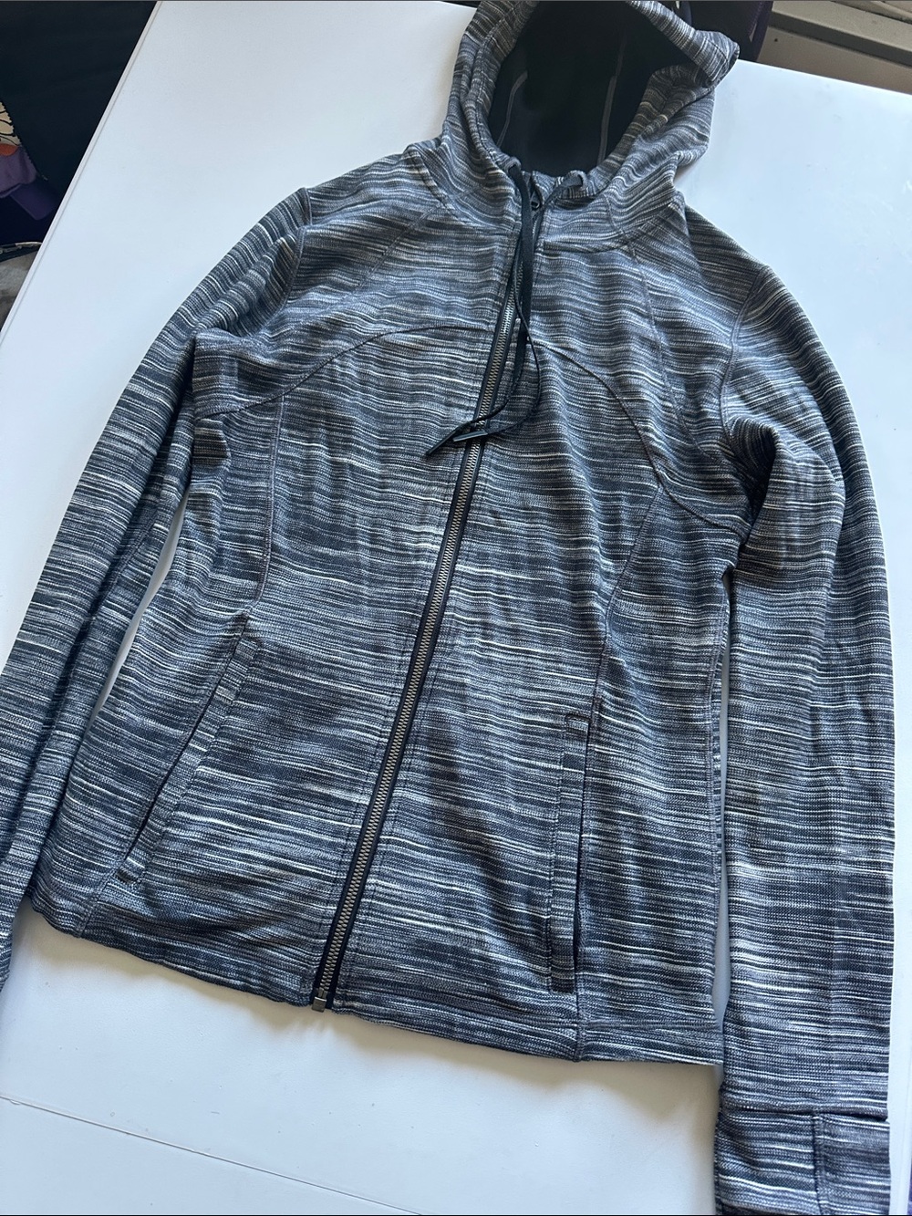 lululemon athletica Women's Heathered Gray Performance Hoodie Jacket